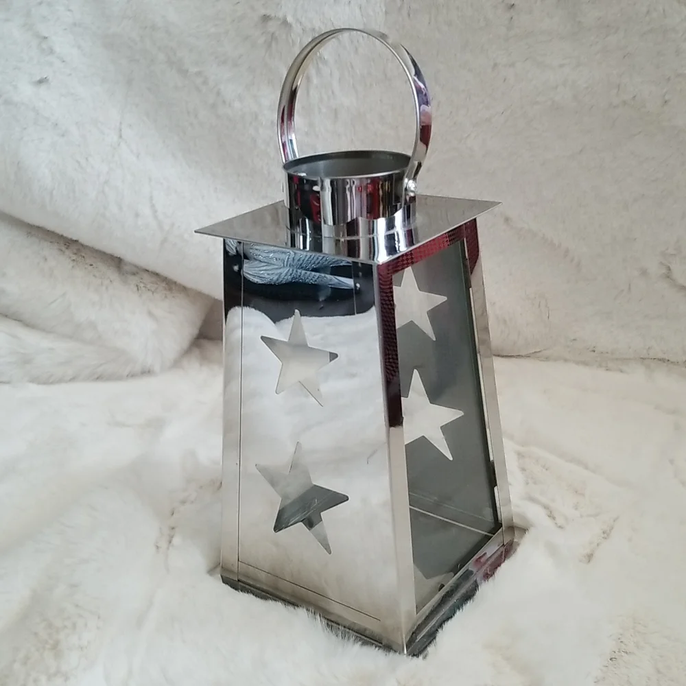Metal Lantern 13.5 Inches Tall